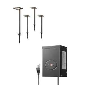 DEWENWILS Low Voltage Landscape Lights, 5.6W 151LM 3000K Waterproof LED Pathway Lights, 120W Smart Low Voltage Landscape Transformer