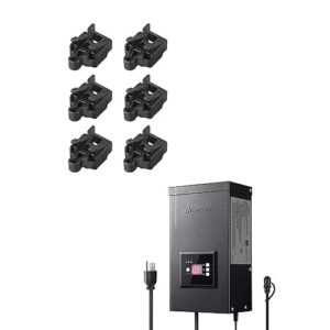 DEWENWILS 6-Pack Low Voltage Wire Connector, 200W Low Voltage Transformer with 3 Independent Control Outputs