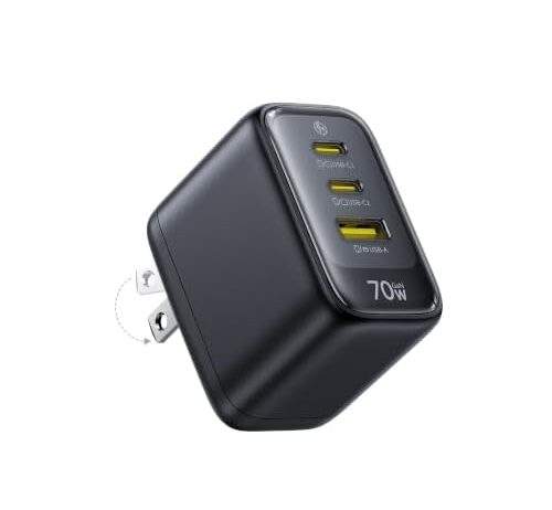 Three ports, foldable plug